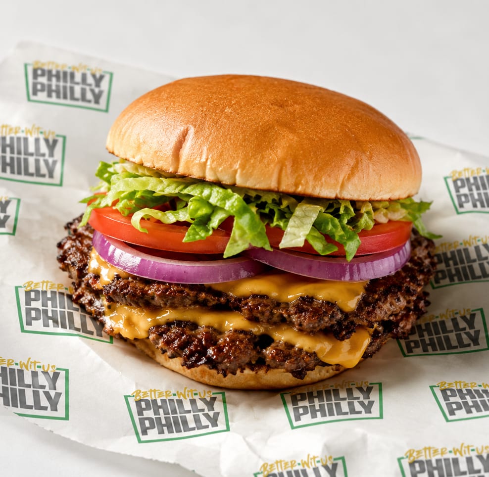 Classic Burger with Fries.